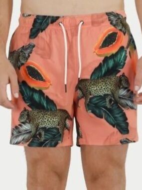Mavrans Fruta Bomba Swim Shorts Pink Panther & Papaya Print XXL